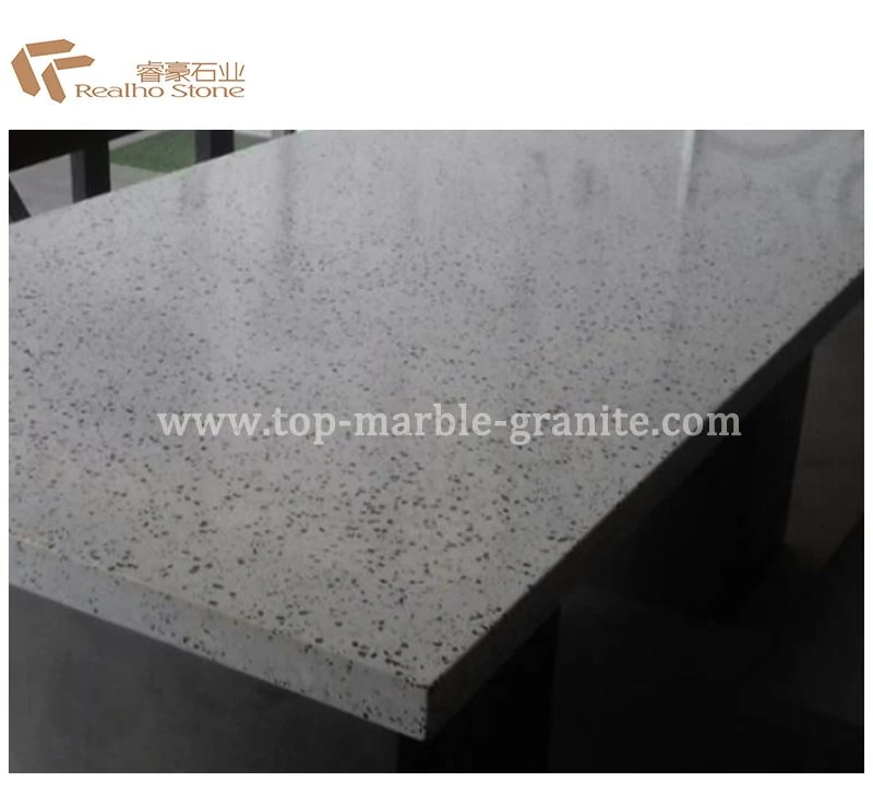 white terrazzo dining table