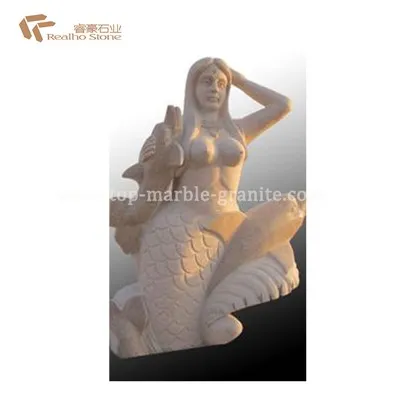 Kineska tvornička mermerna sirena statua za na otvorenom ukras