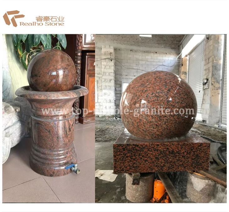 Indoor Black Marble Rolling Fountain Ball
