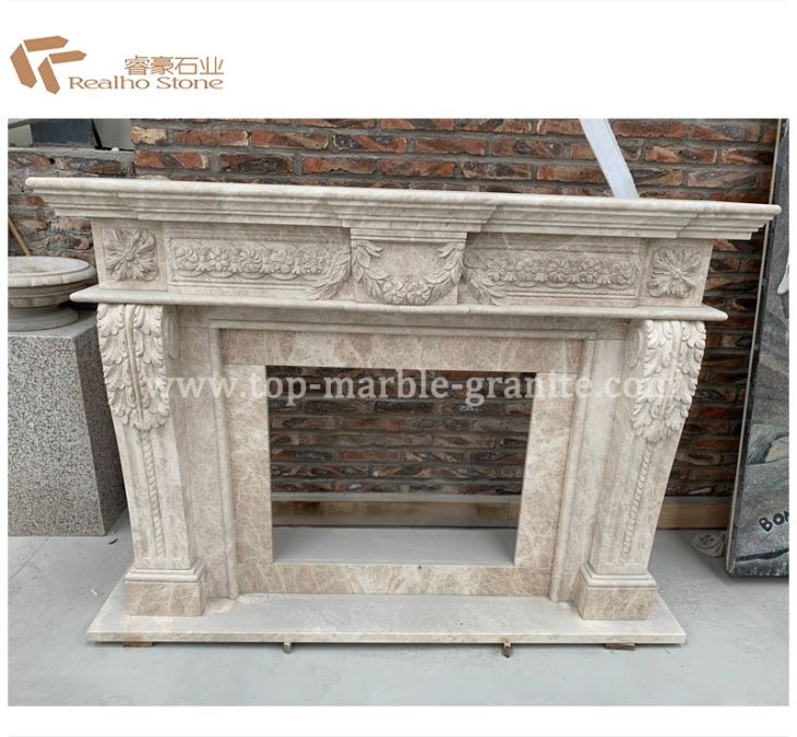 Stone Marble Fireplace Mantel Design