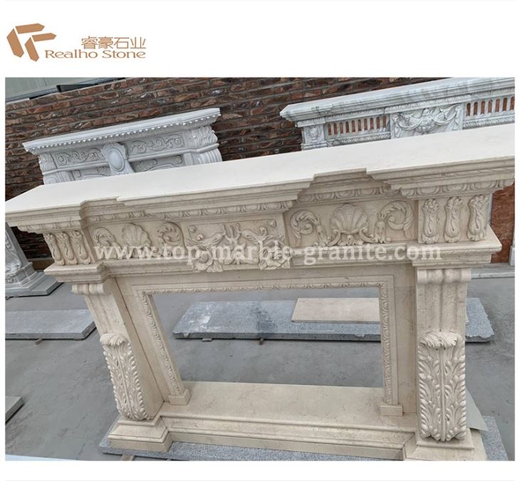 Stone Marble Fireplace Mantel Design