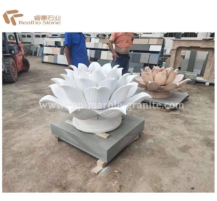white marble lotus flower