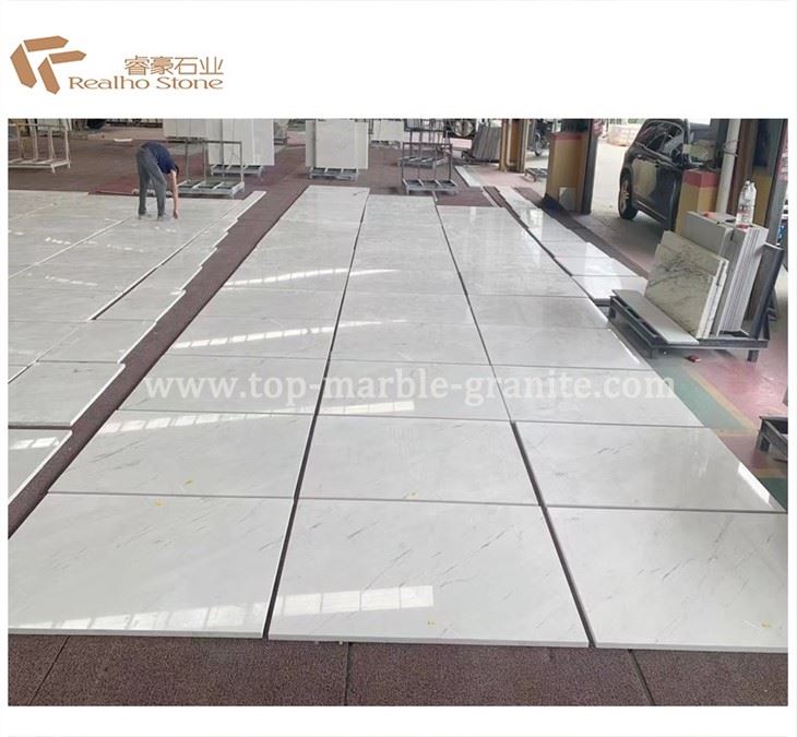 large white marble floor tiles